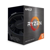 AMD Ryzen 5 5500 6 Core AM4 Processor, 12 Threads, 3.6GHz up to 4.2GHz Boost, 19MB Cache, 65W, with Wraith Stealth Cooler, No Graphicsphics