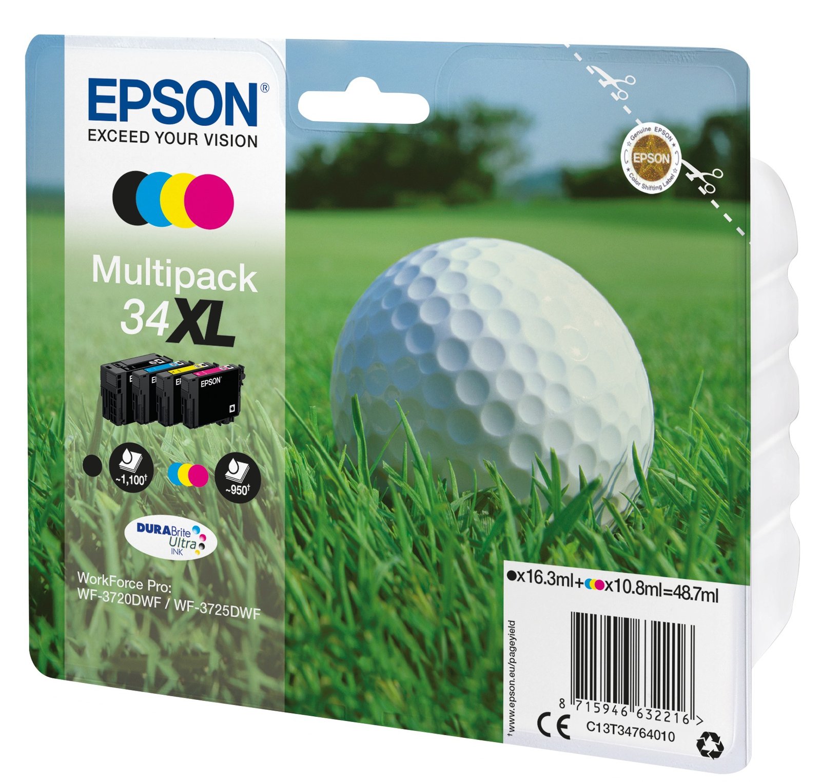 EPSON 34XL - 4-pack - XL - black, yellow, cyan, magenta - original - ink cartridge
