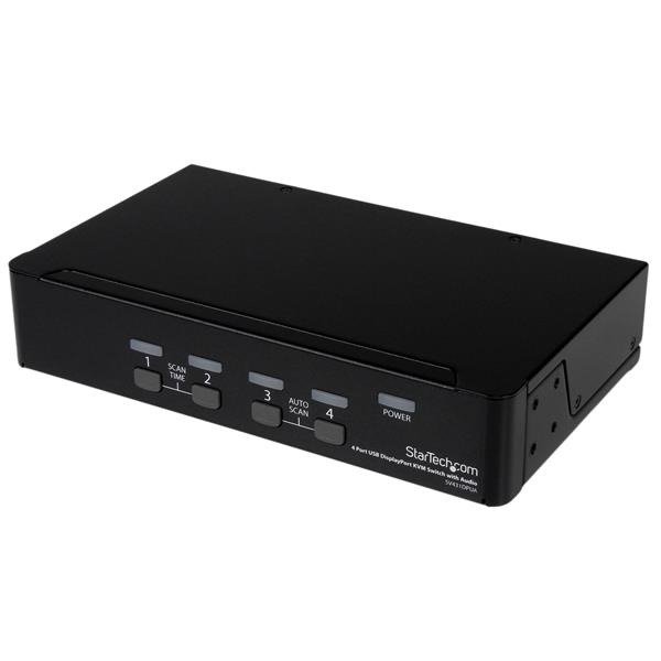 STARTECH.COM DisplayPort KVM - 4 Port with 7.1 Audio - 2560 x 1600 @ 60Hz - USB 2.0 Hub