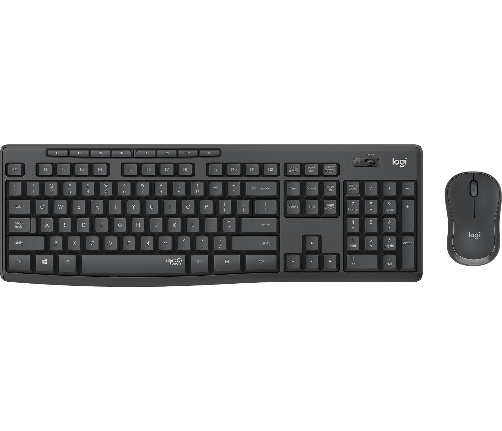 LOGITECH MK295 Keyboard & Mouse - USB Wireless RF - French - Graphite - USB Wireless RF Mouse