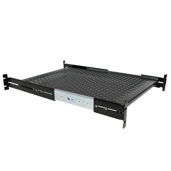STARTECH.COM 2U Sliding Server Rack Mount Shelf - Adjustable Mounting Depth - Vented - 50lb