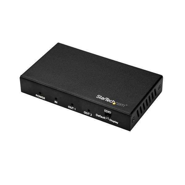 STARTECH.COM HDMI Splitter - 2-Port - 4K 60Hz - HDMI Splitter 1 In 2 Out - 2 Way HDMI Splitter