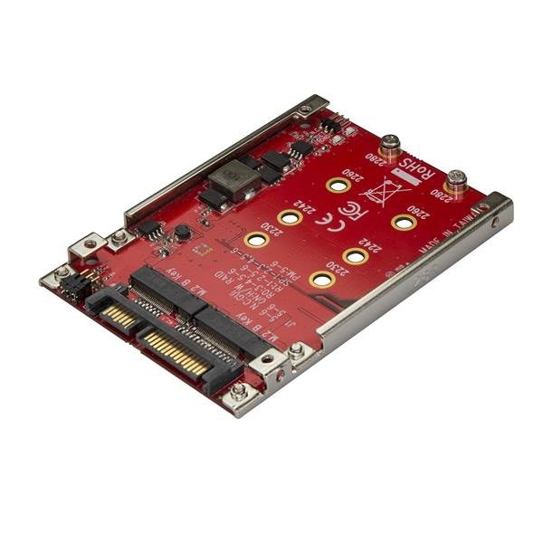 STARTECH.COM Dual-Slot M.2 to SATA Adapter - M.2 SATA Adapter for 2.5" Drive Bay - M.2 Adapter