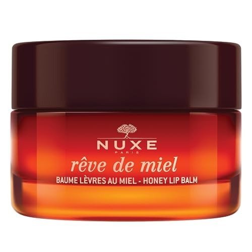 NUXE Rêve de Miel Honey Lip Balm 15ml, Repairing Lip Balm, Nourishes & Softens Very Dry Lips, With Honey & Beehive Ingredients, Daily or Overnight Use, Vegan Formula