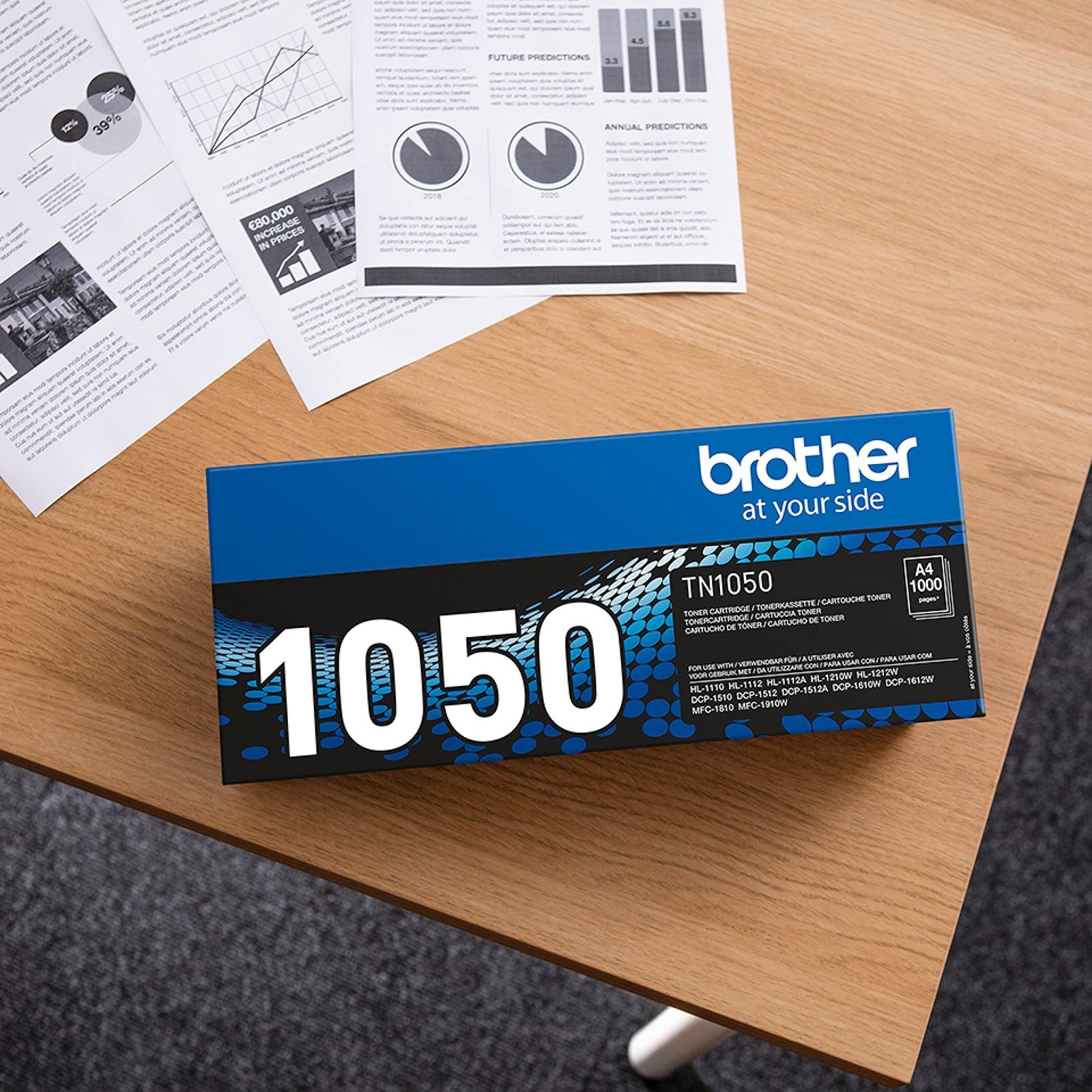 Brother TN1050 - Black - original - toner cartridge DCP-1510, 1512, 1610, 1612, HL-1110, 1112, 1210, 1212, MFC-1810, 1910