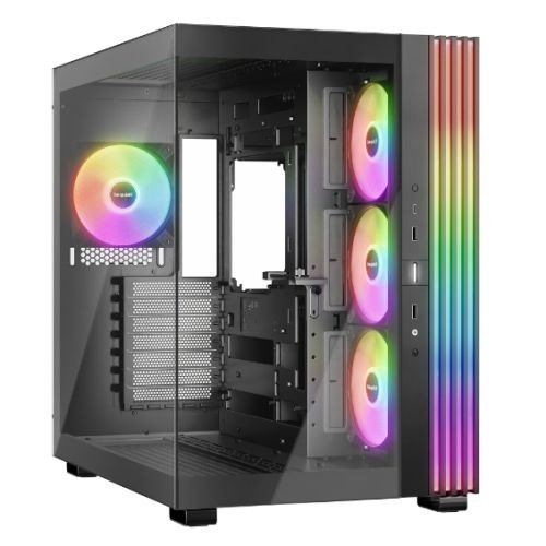 Be Quiet Light Base 600 LX ARGB Gaming Case w/ Glass Front & Side, ATX, Invertible, 4x ARGB Fans, 1.33M ARGB Strip & Controller, USB-C, Asus BTF Compatible, Black