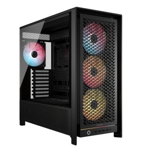Corsair FRAME 5000D RS Modular Gaming Case w/ Glass Side, E-ATX, 4x ARGB Fans, InfiniRail Fan Mounting, USB-C, ARGB Strip, Asus BTF Compatible, Black
