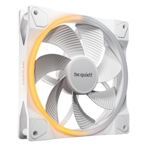 Be Quiet (BL135) Light Wings 14cm PWM Reverse Blade ARGB Case Fan, Rifle Bearing, 20 LEDs, Front & Rear Lighting, Daisy-Chain, Up to 1300 RPM, White