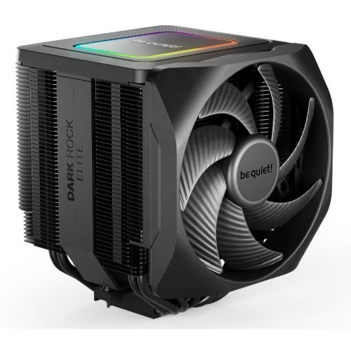 Be Quiet BK037 Dark Rock Elite Heatsink & Fan, Intel/AMD, 2 Silent Wings Fans, Speed Switch, ARGB Top Cover, 280W TDP
