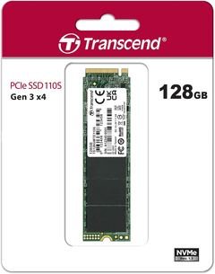 Transcend MTE110S 128GB NVMe PCIe Gen3 x4 SSD, Read/Write up to 1,500/550 mb/s with 3D Nand Flash TS128GMTE110S